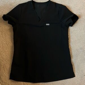 FIGS XS Black One Pocket Scrub Top